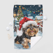 Biewer Terrier Hond Winter Wonderland Kerstvreugde Golfhanddoek (Insitu)