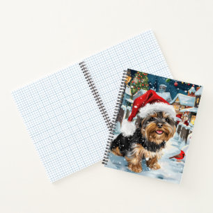Biewer Terrier Hond Winter Wonderland Kerstvreugde Notitieboek