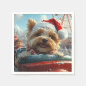 Biewer Terrier Honden Achtbaan Kerst Servet (Voorkant)