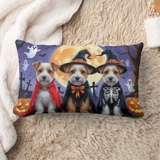 Biewer Terrier Honden Pompoen Halloween Grappig Kussen (Deken)