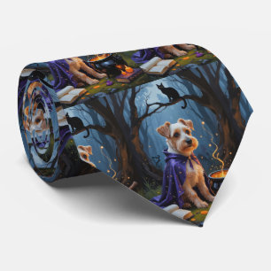 Biewer Terrier Honden Schattige Halloween Schilder Stropdas