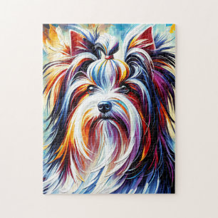Biewer Terrier Hondenportret Acryl Kunstprint Hond Legpuzzel