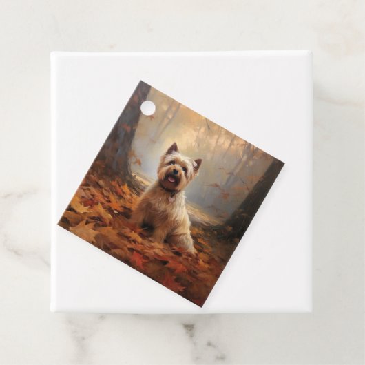 Biewer Terrier in Herfst laat Herfst inspireren Bedankjes Labels (In situ)