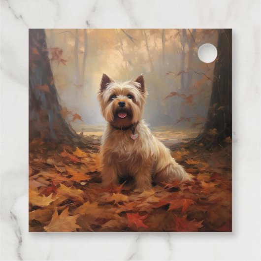 Biewer Terrier in Herfst laat Herfst inspireren Bedankjes Labels (Achterkant)