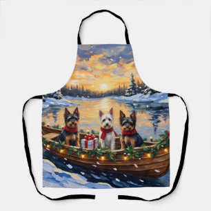Biewer Terrier Kerstboot Vakantie Schort