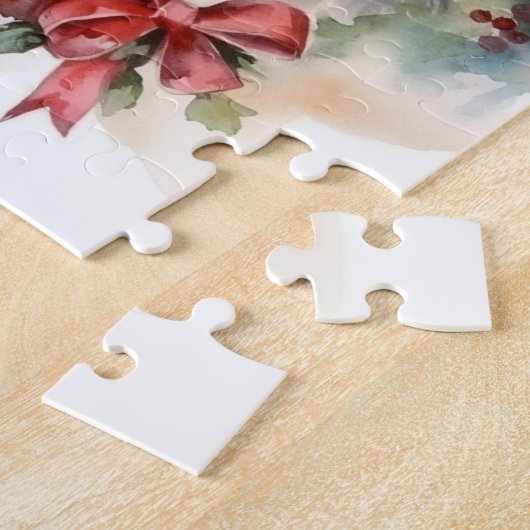 Biewer Terrier Kerstkrans Feestelijke Pup Legpuzzel (Zijkant)