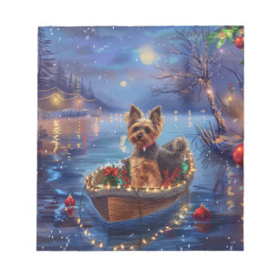 Biewer Terrier Kerstmis Festivale Reis Notitieblok