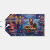 Biewer Terrier Kerstvakantie Cadeaulabel (Achterkant Horizontaal)
