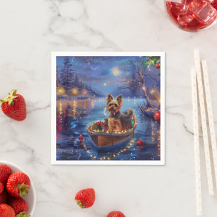 Biewer Terrier Kerstvakantie Servet