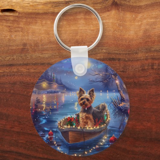 Biewer Terrier Kerstvakantie Sleutelhanger (Achterkant)