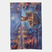 Biewer Terrier Kerstvakantie Theedoek (Verticaal)