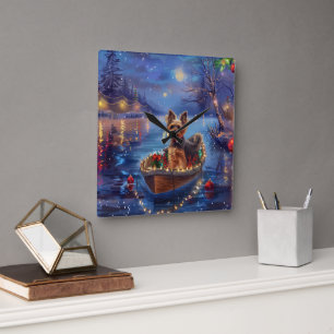 Biewer Terrier Kerstvakantie Vierkante Klok