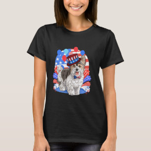 Biewer Terrier Merica, 4 juli Amerikaanse vlag Pa T-shirt