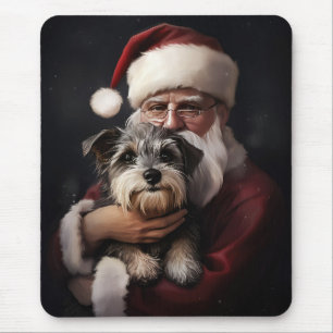 Biewer Terrier met Kerstman Festieve Kerstmis Muismat
