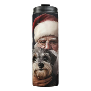 Biewer Terrier met Sinterklaas Festive Kerstmis Thermosbeker