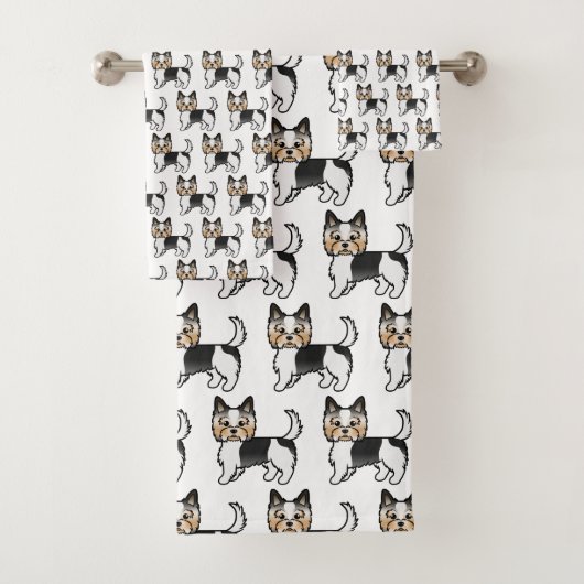 Biewer Terrier mignon Motif de dessin de chien (En situation)