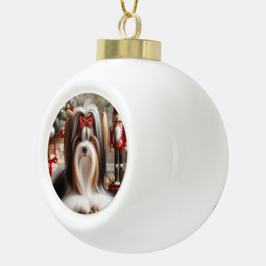 Biewer Terrier-Ornament Keramische Bal Ornament (Rechts)