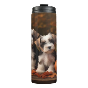 Biewer Terrier Pup Autumn Delight Pompoen Thermosbeker