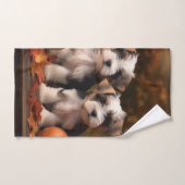 Biewer Terrier Puppy Herfst Delight Pompoen Bad Handdoek (Handdoek)