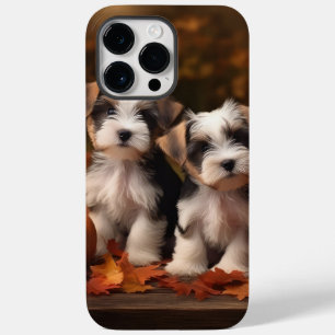 Biewer Terrier Puppy Herfst Delight Pompoen Case-Mate iPhone 14 Pro Max Hoesje