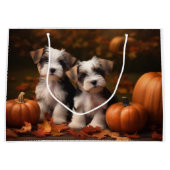Biewer Terrier Puppy Herfst Delight Pompoen Groot Cadeauzakje (Voorkant)