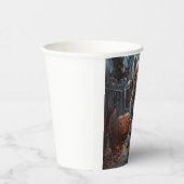 Biewer Terrier Rijden Motorfiets Halloween Eng Papieren Bekers (Rechts)