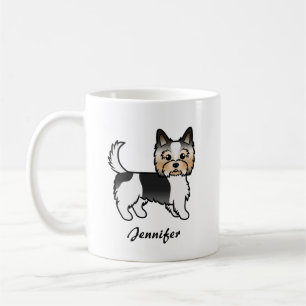 Biewer Terrier Schattige Cartoonhond & Naam Koffiemok