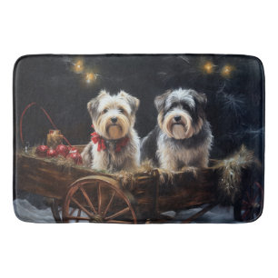 Biewer Terrier Snowy Sleigh Kerst Decor Badmat