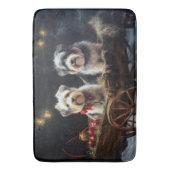 Biewer Terrier Snowy Sleigh Kerst Decor Badmat (Voorkant Verticaal)