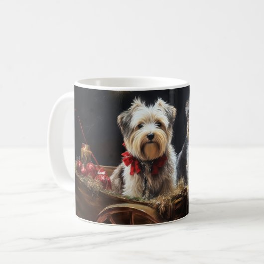 Biewer Terrier Snowy Sleigh Kerst Decor Koffiemok (Voorkant links)