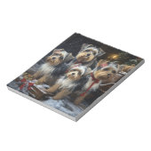 Biewer Terrier Snowy Sleigh Kerst Decor Notitieblok (Gedraaid)