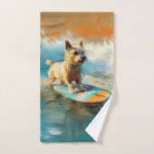 Biewer Terrier Strand Surfen Schilderij Bad Handdoek (Handdoek)