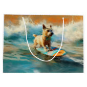 Biewer Terrier Strand Surfen Schilderij Groot Cadeauzakje (Achterkant)