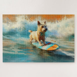 Biewer Terrier Strand Surfen Schilderij Legpuzzel