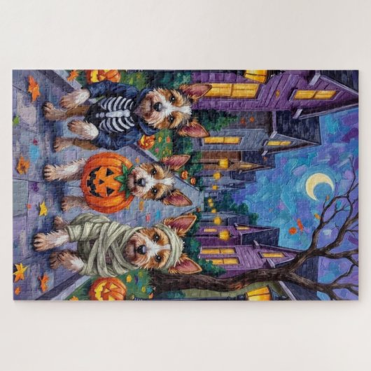 Biewer Terrier Trick-or-Treating Halloween kostuum Legpuzzel (Horizontaal)