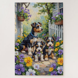 Biewer Terrier Viooltjessentuin Kunst Legpuzzel