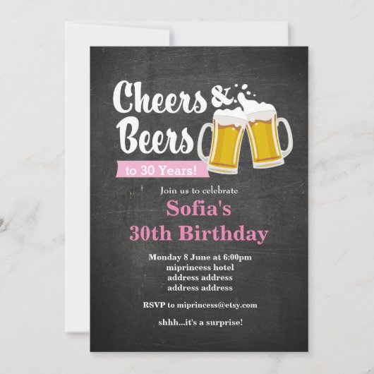 Biezen verjaardagsuitnodiging, schaadt elk jaar! kaart (Voorkant)