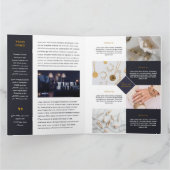 Bifold Bleu Gouden Brochure Kaart (Binnen)