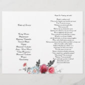 BiFold Pink & Grey Rozen Funeral Programme Flyer (Achterkant)