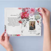 BiFold Pink & Grey Rozen Funeral Programme Flyer (Hand)