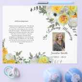 BiFold Yellow Roses Funeral Programme Flyer (Enkel)