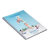 Big 1st Birthday Winter Snow Ice Foto Guest Book Notitieboek (Rechterzijde)