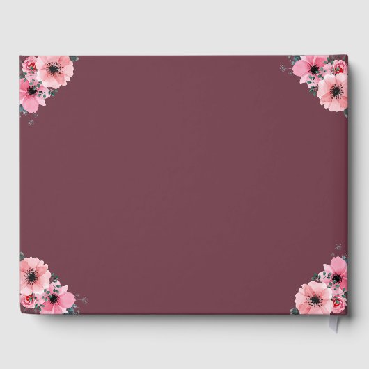 Big 20th Birthday Foto Collage Bloemenmeisje Pink Gastenboek (Achterkant)