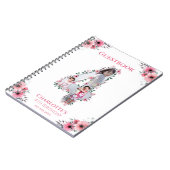 Big 4th Birthday Girl Foto roze flower Guest Book Notitieboek (Linkerzijde)