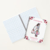 Big 4th Birthday Girl Foto roze flower Guest Book Notitieboek (Binnen)