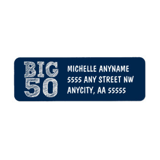 BIG 50ste verjaardag in Navy Blue Etiket