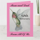BIG 50th Mom Dad Happy Jubileum van ons allemaal Kaart (Voorkant)