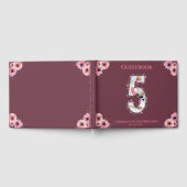 Big 5th Birthday Foto Collage Bloemenmeisje Pink Gastenboek (Volledig)