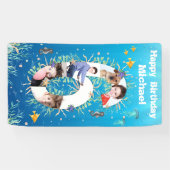 Big 6th Birthday under the Zee Photo Collage Spandoek (Horizontaal)