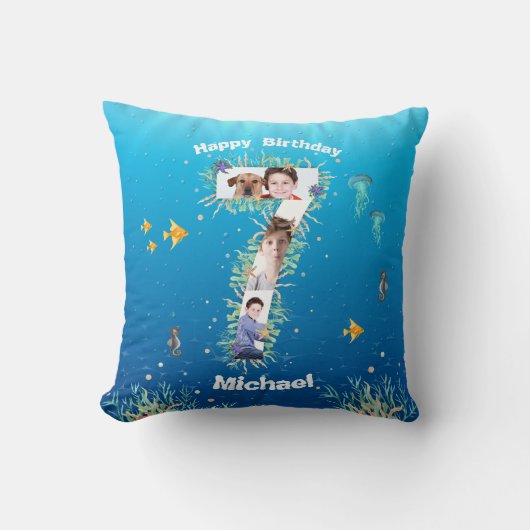 Big 7th Birthday Photo Collage under Zee Kussen (Voorkant)